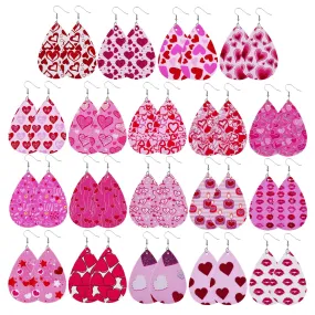 1 Pair Casual Elegant Heart Shape Pu Leather Drop Earrings