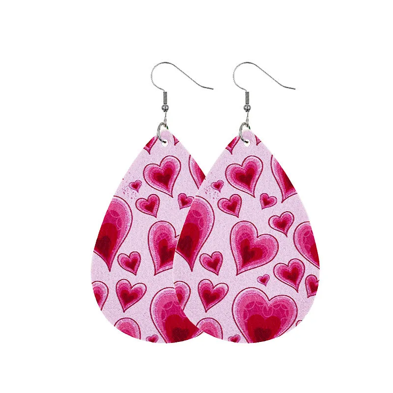 1 Pair Casual Elegant Heart Shape Pu Leather Drop Earrings