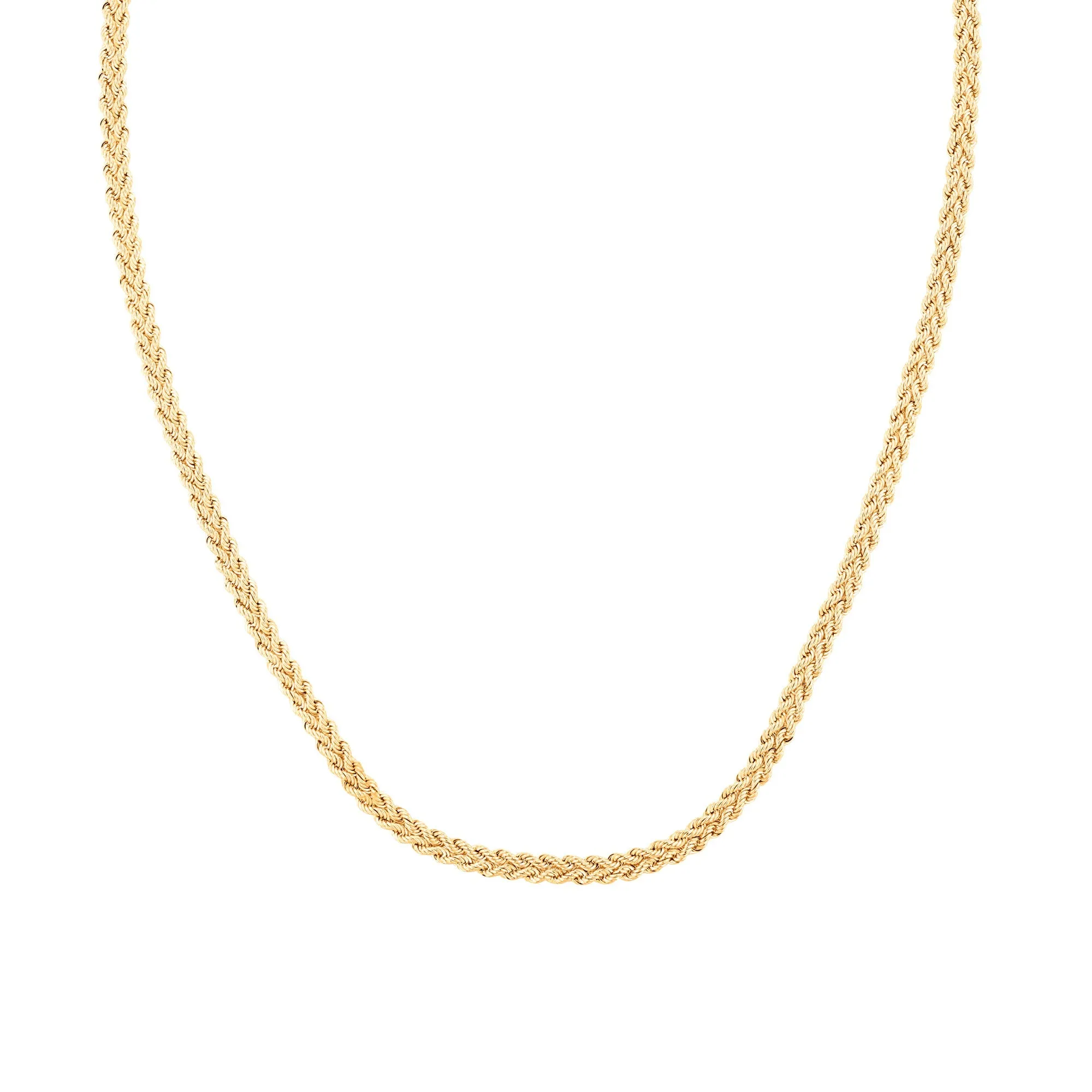 10k Yellow Gold Double Rope Chain Necklace 3.8mm