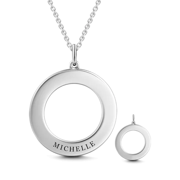 10K/14K Gold Personalized Engravable Disc Necklace Adjustable 16”-20”-White Gold/Yellow Gold/Rose Gold