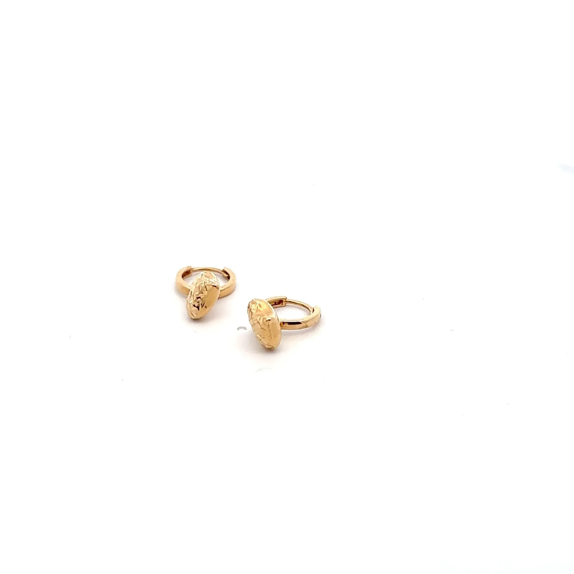 18K Gold Earrings Hoops Dangle Heart