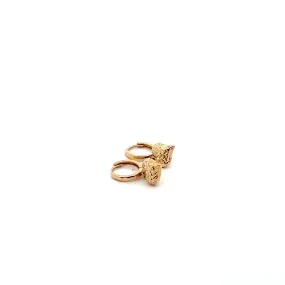 18K Gold Earrings Hoops Dangle Heart