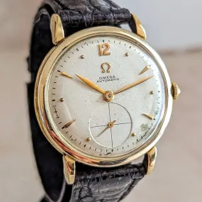 1944 OMEGA Bumper Automatic Wristwatch 18K Solid Gold Cal. 30-10RA Vintage Watch