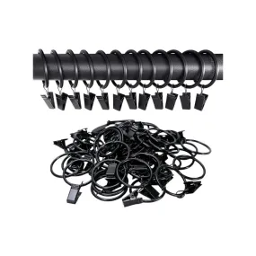 30 Pack Curtain Rings with Clips Hooks