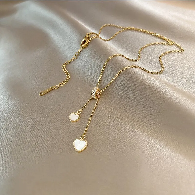 316L Stainless Steel Niche Design Love Shell Girl Necklace