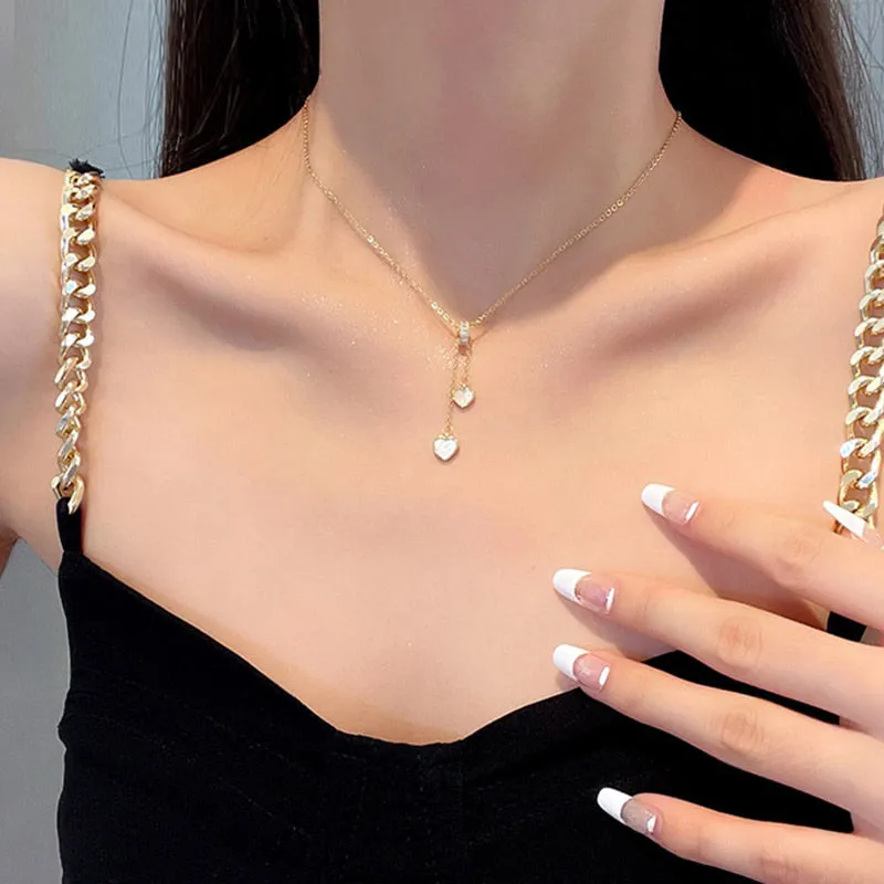 316L Stainless Steel Niche Design Love Shell Girl Necklace