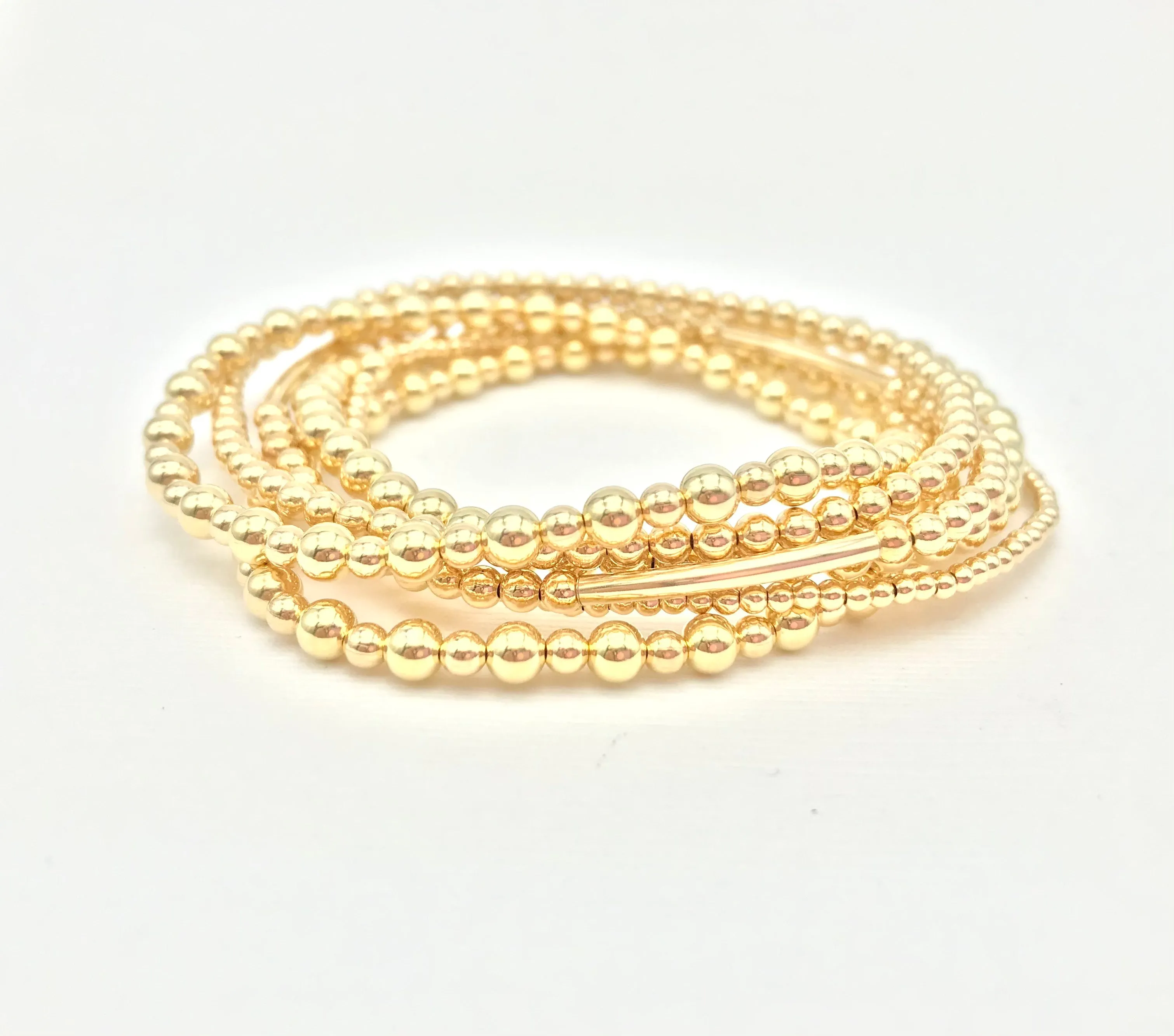 3/4 mm Gold Filled Ball Bracelet