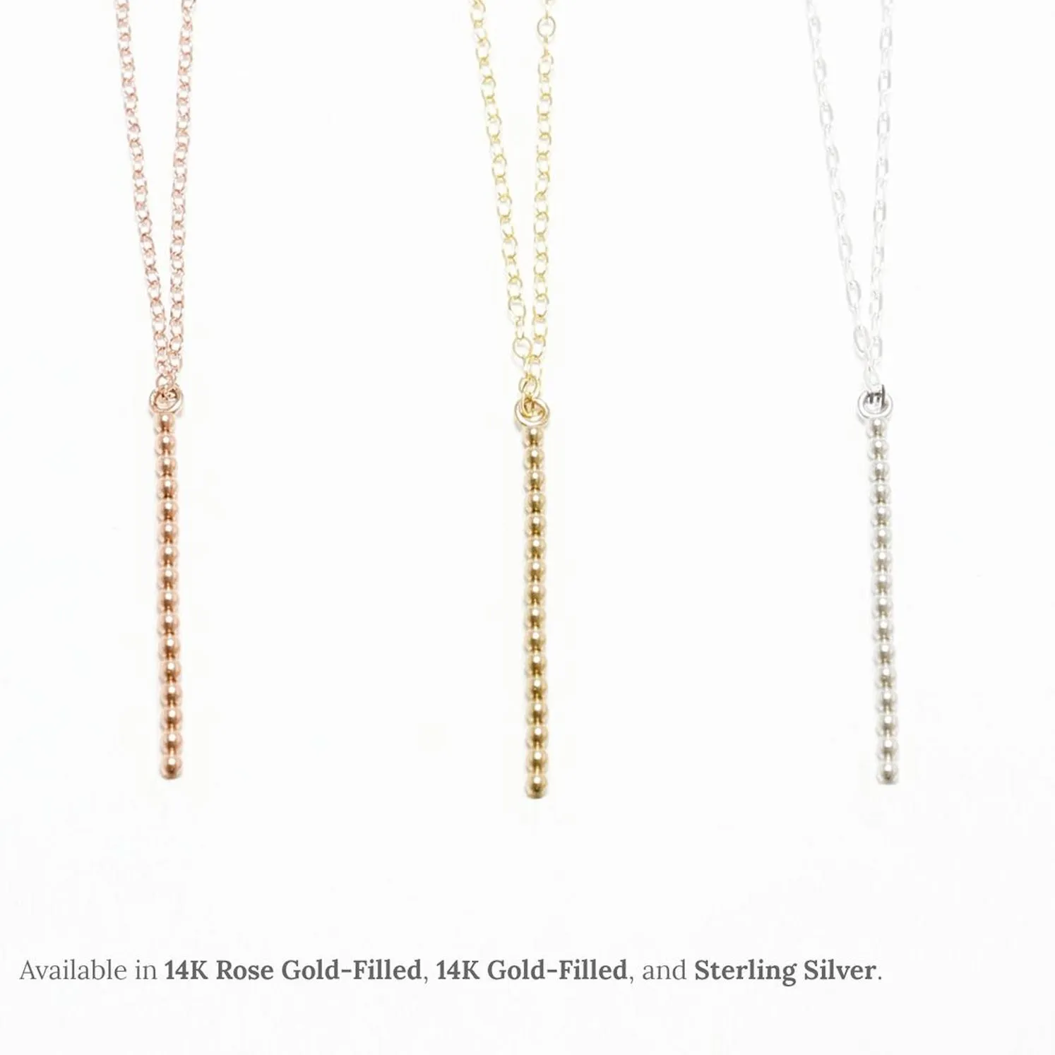 Accent Vertical Bar Beaded Necklace