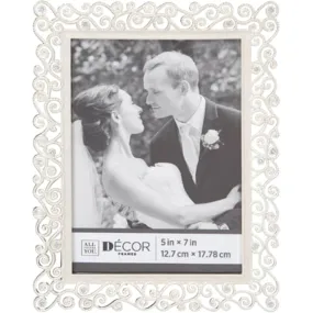 All Things You™ Bright Silver Scroll Picture Frame: 5 x 7 inches