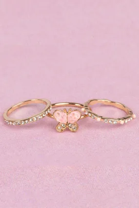 B Chic Butterfly Garden Rings Set