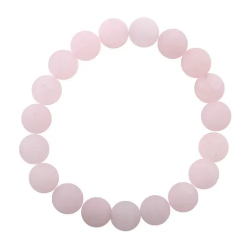 Barse Matte Bead Bracelet-Rose Quartz
