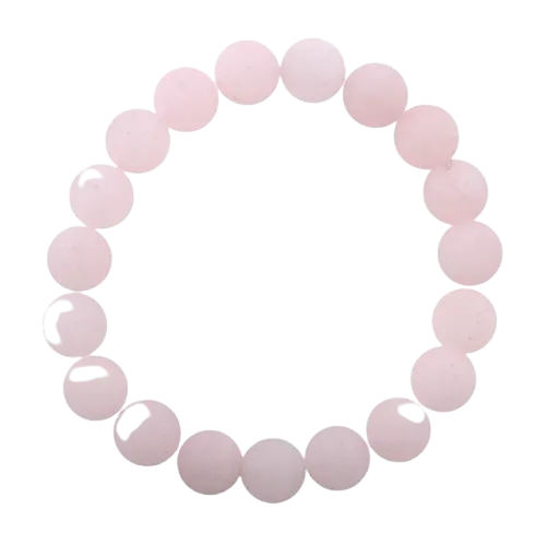 Barse Matte Bead Bracelet-Rose Quartz