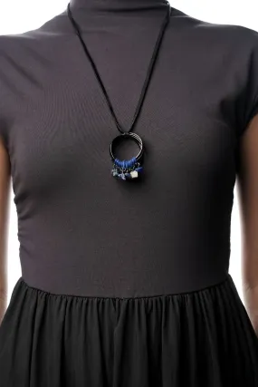 Blue Stone & Ring Necklace