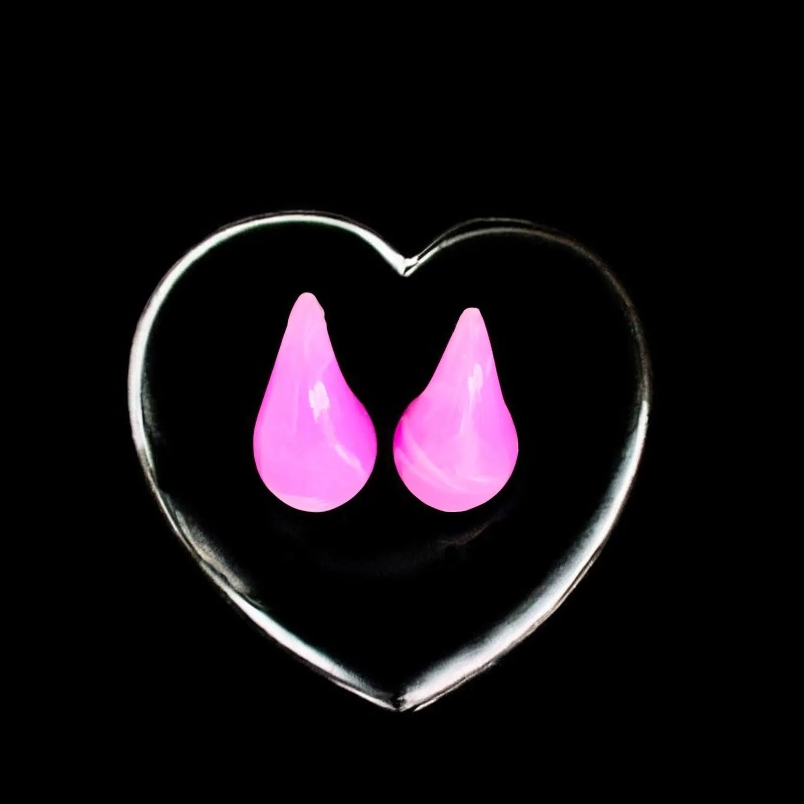 Bold Pink Teardrop Resin Earrings