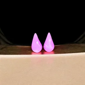 Bold Pink Teardrop Resin Earrings