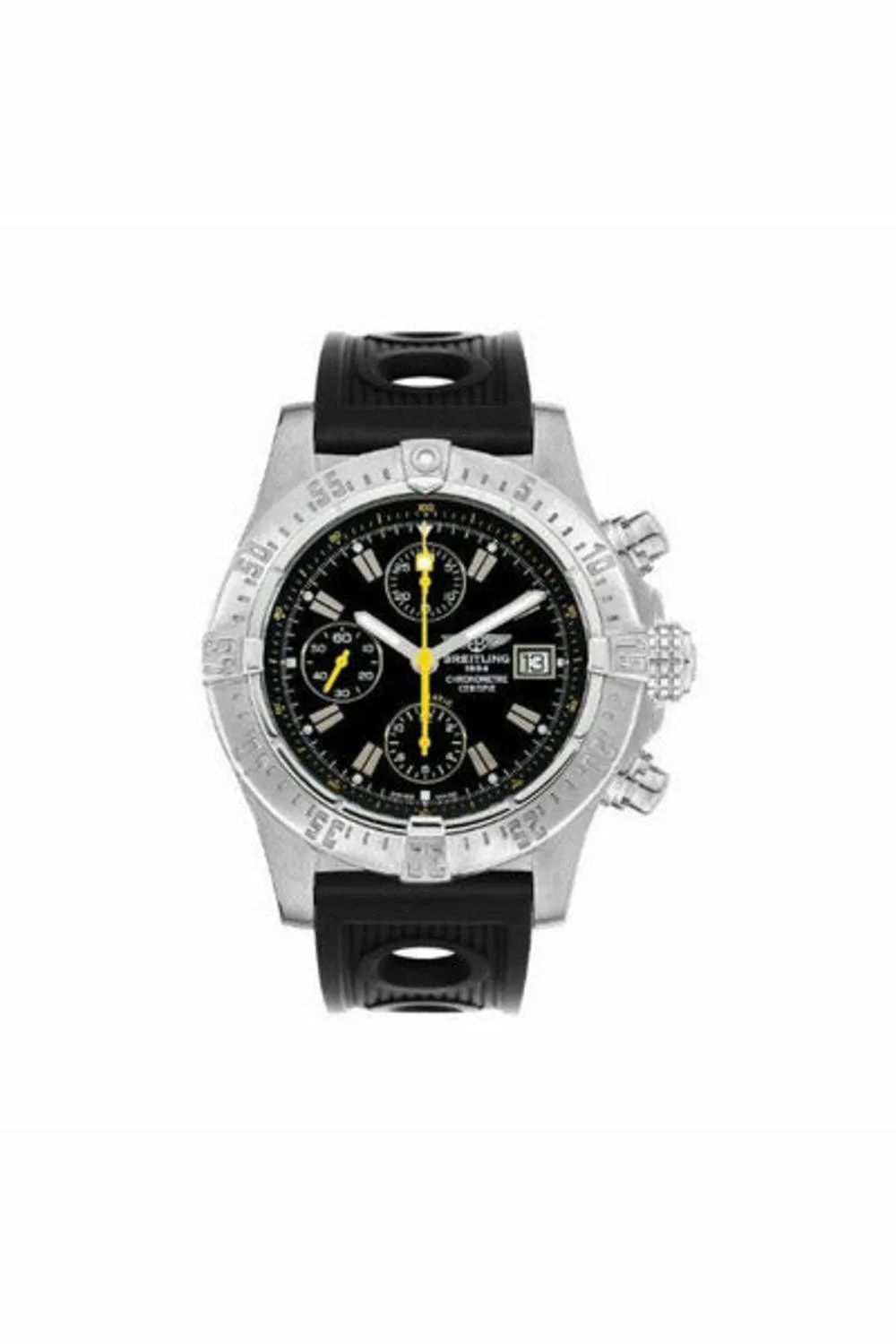 breitling avenger code yellow black dial chrono stainless steel 45.40mm men's watch