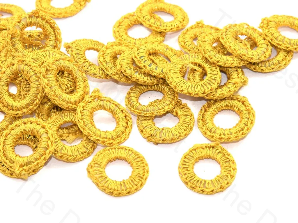 Bright Yellow Small Round Crochet Thread Rings