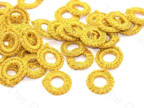 Bright Yellow Small Round Crochet Thread Rings