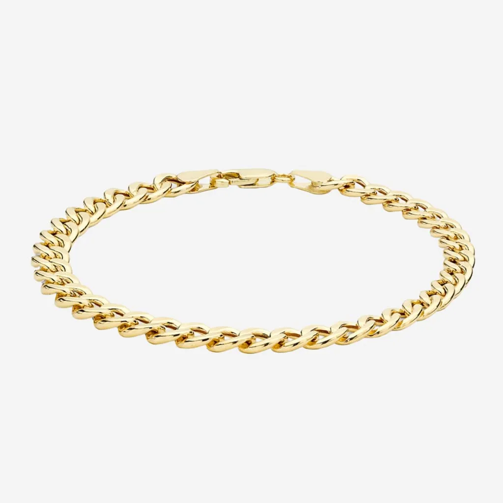 Brody | 9ct Gold Hollow Oval Curb Bracelet