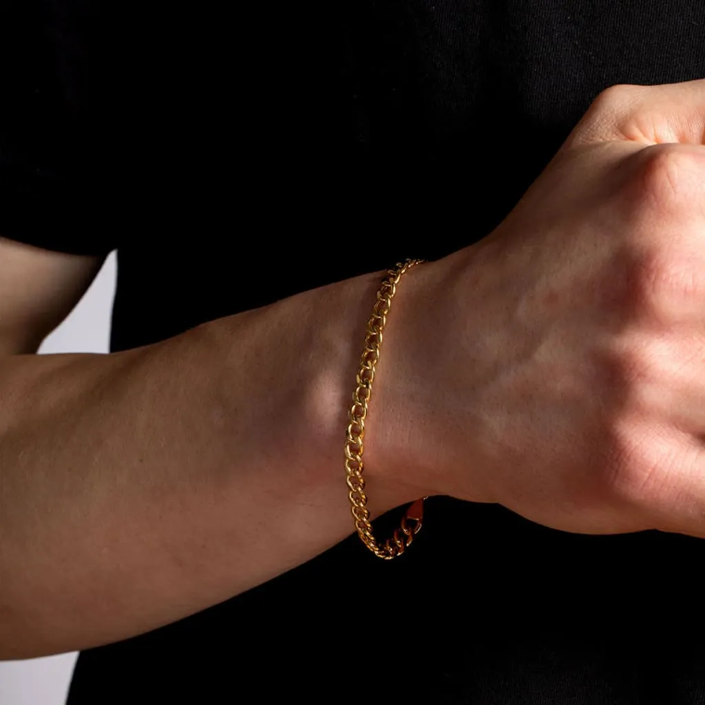 Brody | 9ct Gold Hollow Oval Curb Bracelet