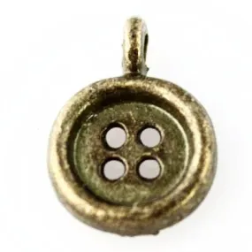 Button Charm - Antique Bronze