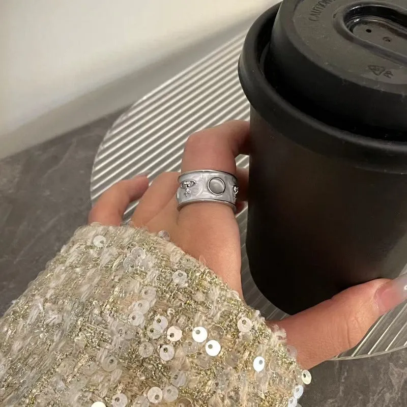 Chic Monochrome Crown Rings