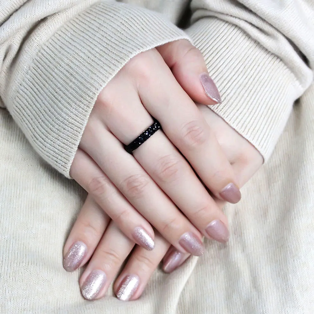 CJ3534 Wholesale Women's Stainless Steel Top Grade Crystal Jet Infinite Sparkle Ring