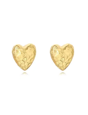Corinne Heart Studs, Gold Plated