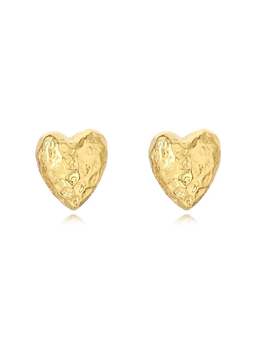 Corinne Heart Studs, Gold Plated