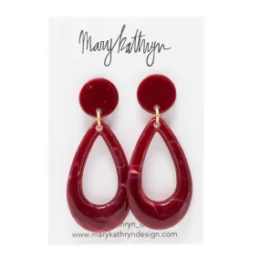 Crimson Romance Acrylic Earrings