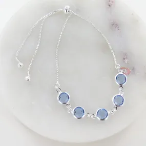 CRYSTAL BLUE BUBBLES PULL CHAIN BRACELET