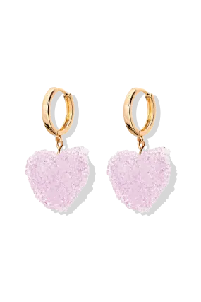 Crystal Haze Jelly Heart Hoops - Tuttifrutti