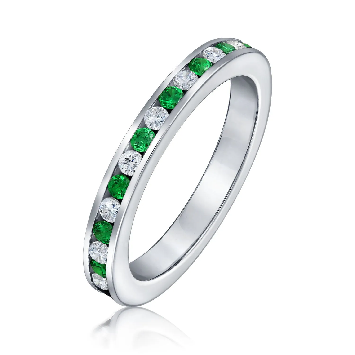 Cubic Zirconia Cocktail Statement Ring in Sterling Silver 12 Birthstone Colors