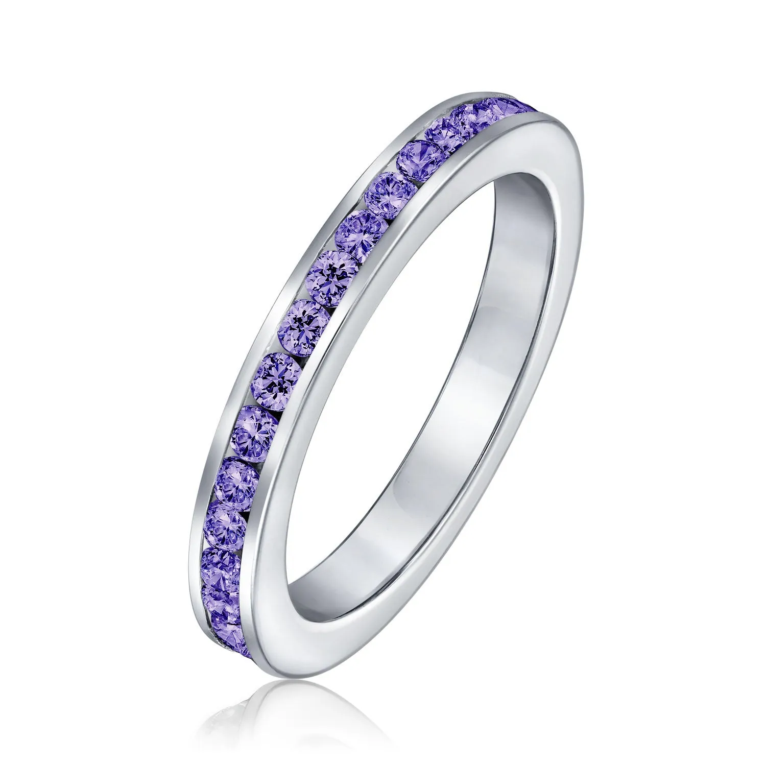 Cubic Zirconia Cocktail Statement Ring in Sterling Silver 12 Birthstone Colors