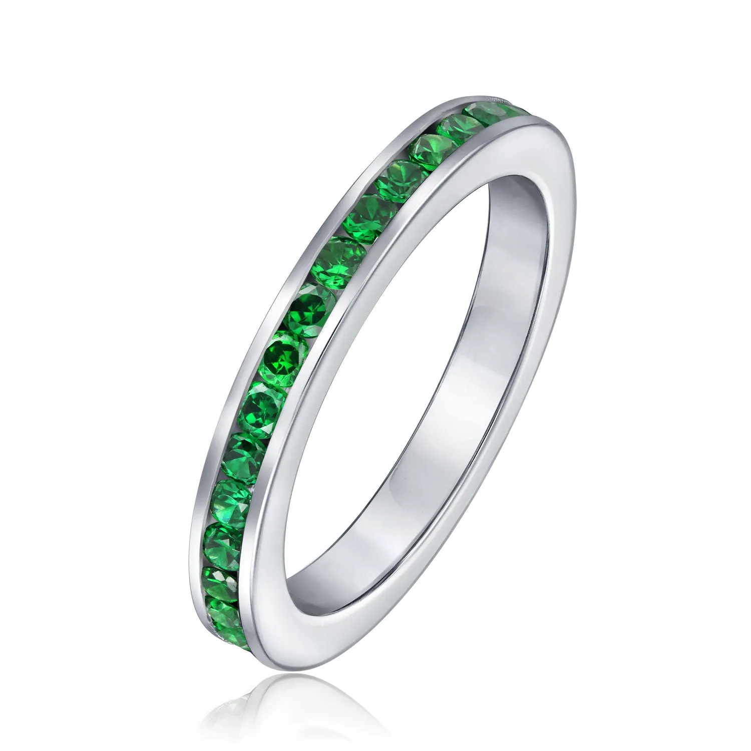 Cubic Zirconia Cocktail Statement Ring in Sterling Silver 12 Birthstone Colors