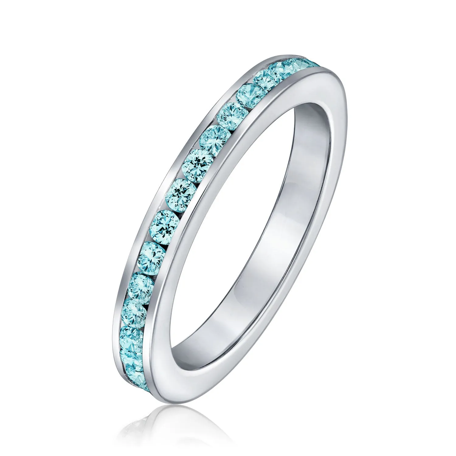 Cubic Zirconia Cocktail Statement Ring in Sterling Silver 12 Birthstone Colors