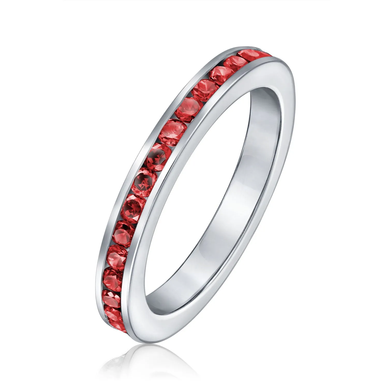 Cubic Zirconia Cocktail Statement Ring in Sterling Silver 12 Birthstone Colors