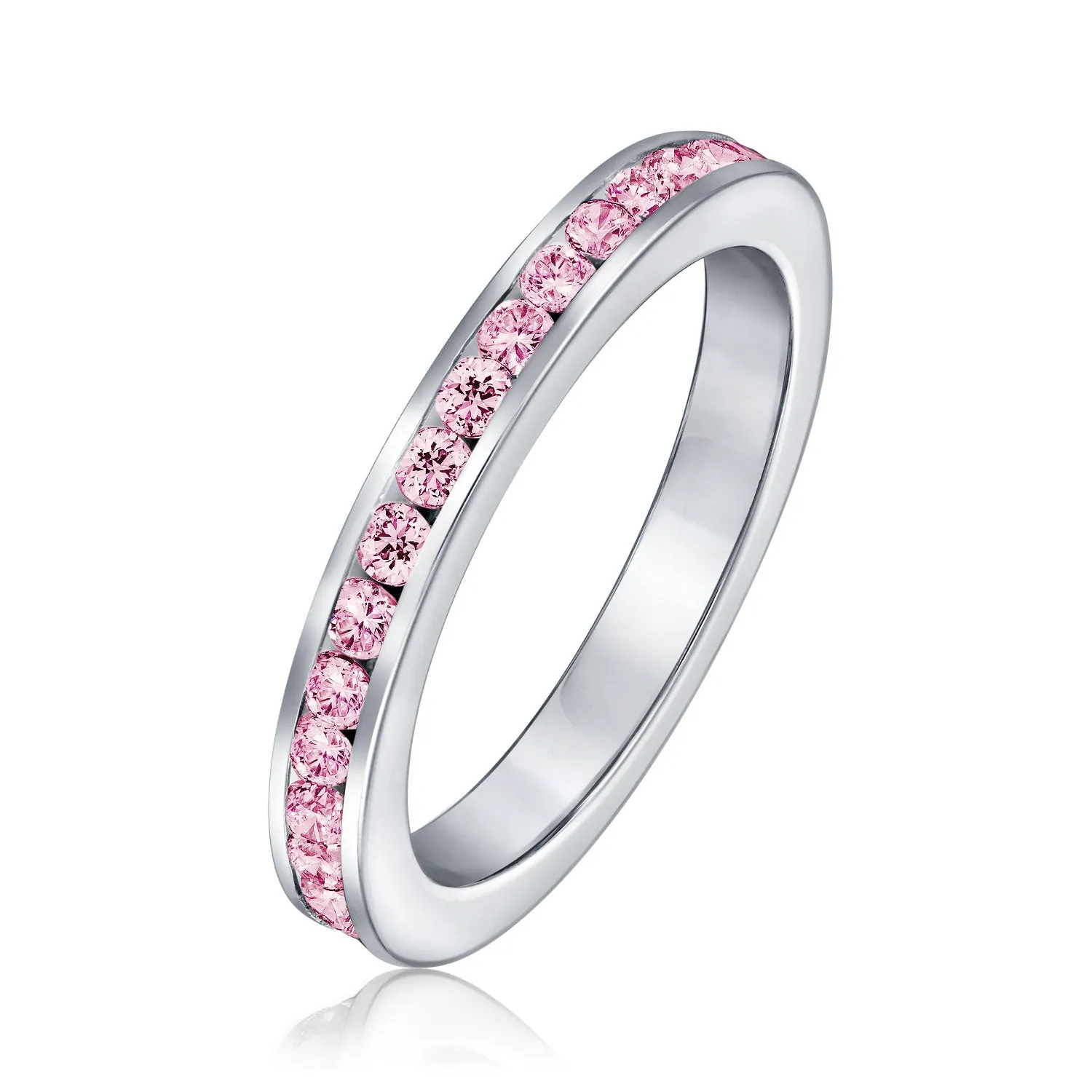Cubic Zirconia Cocktail Statement Ring in Sterling Silver 12 Birthstone Colors