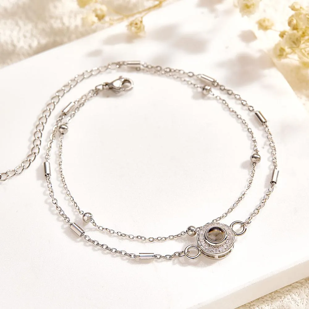 Custom Projection Bracelet Double Layer Diamond Grace Gift