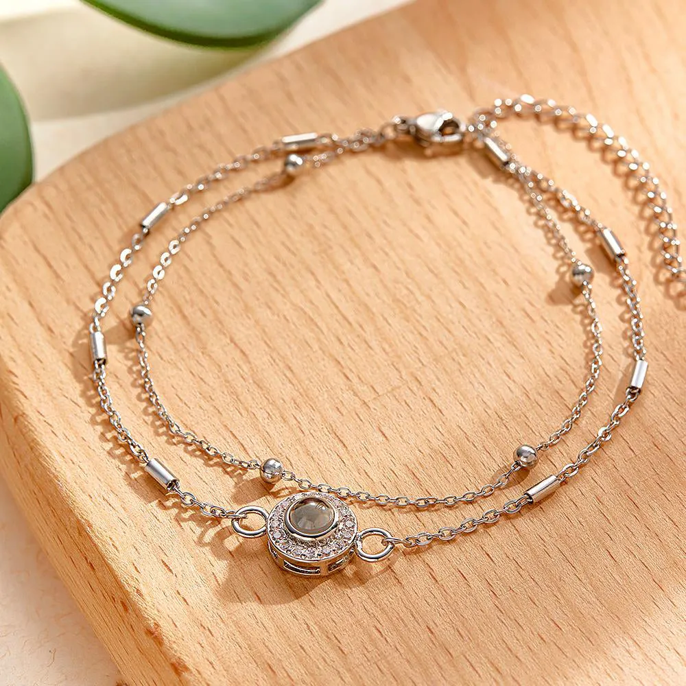 Custom Projection Bracelet Double Layer Diamond Grace Gift