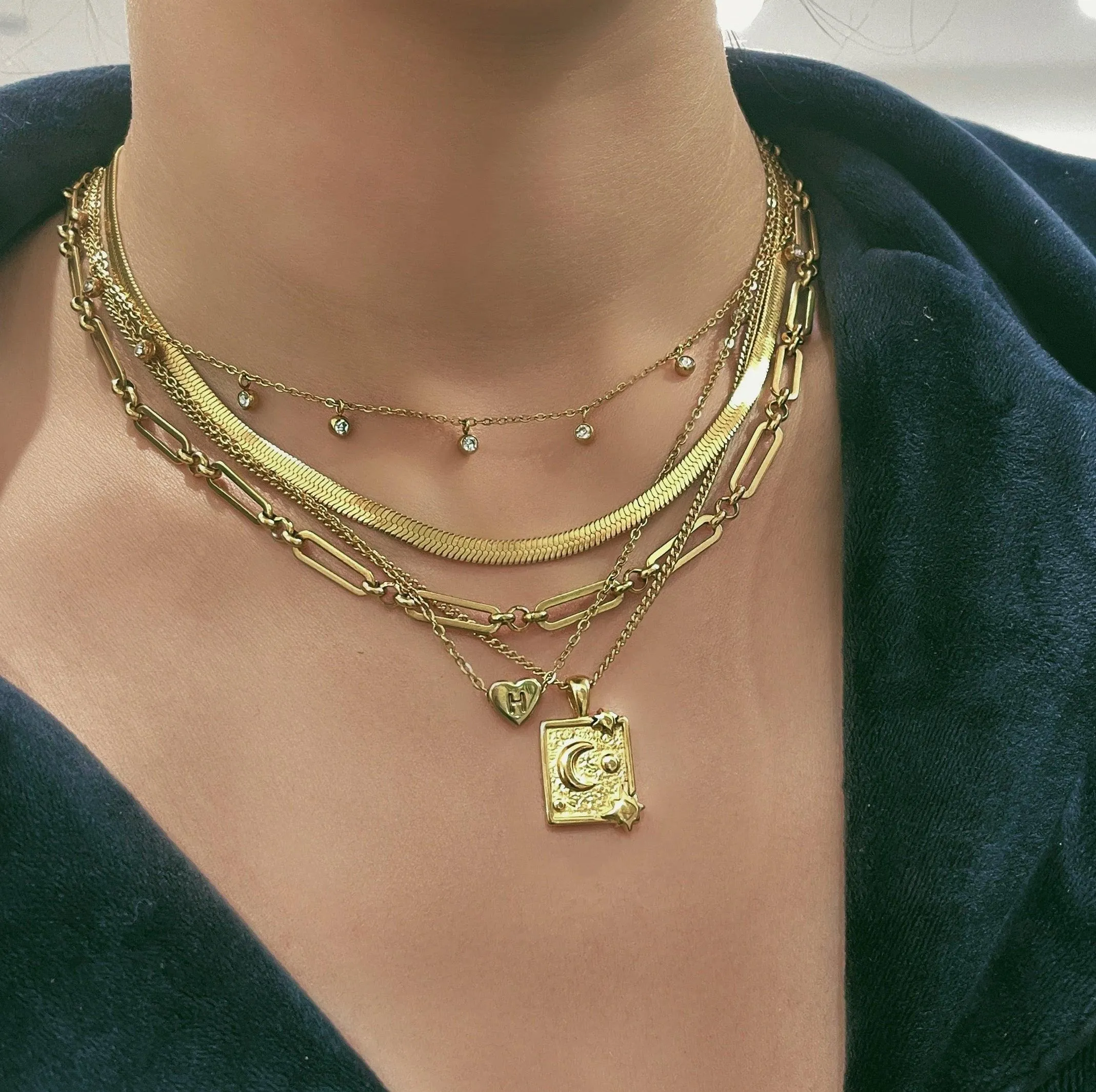 Dainty Heart Initial Necklace