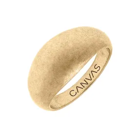 Daphne Statement Ring in Worn Gold