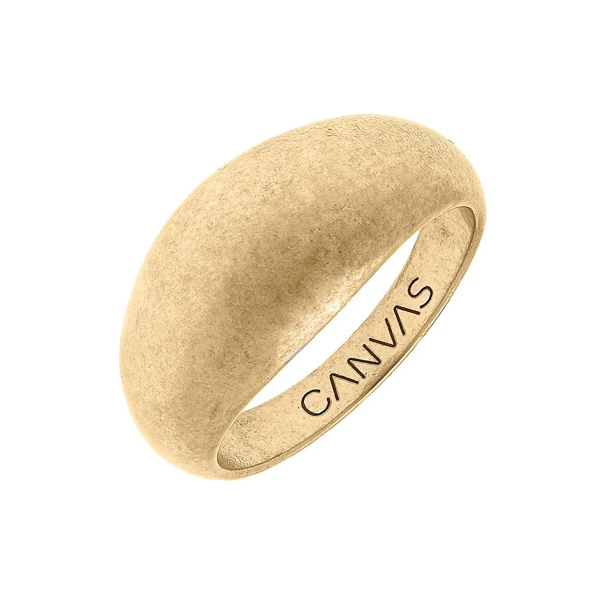 Daphne Statement Ring in Worn Gold