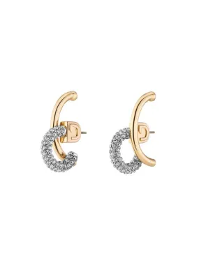 Demarson Marisa Mini Pave Earrings in Gold/Silver/Crystal