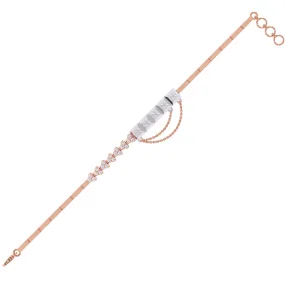 Designer Round Diamond Rose Gold Tennis Bracelet