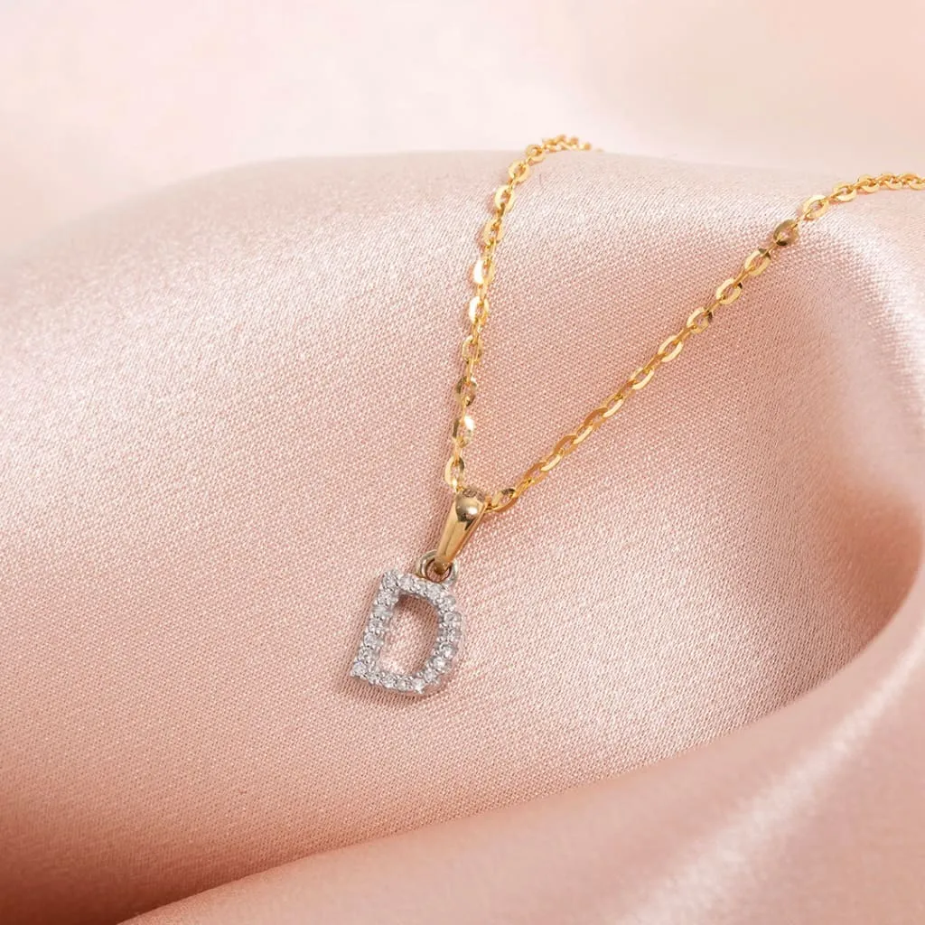 Diamond - D - Necklace | 9ct Gold