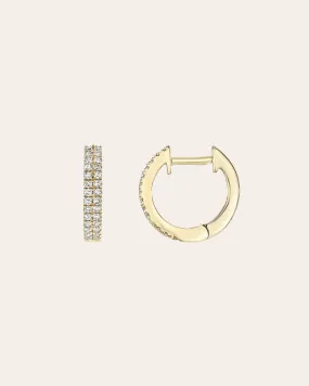 Double Diamond Huggie Earrings