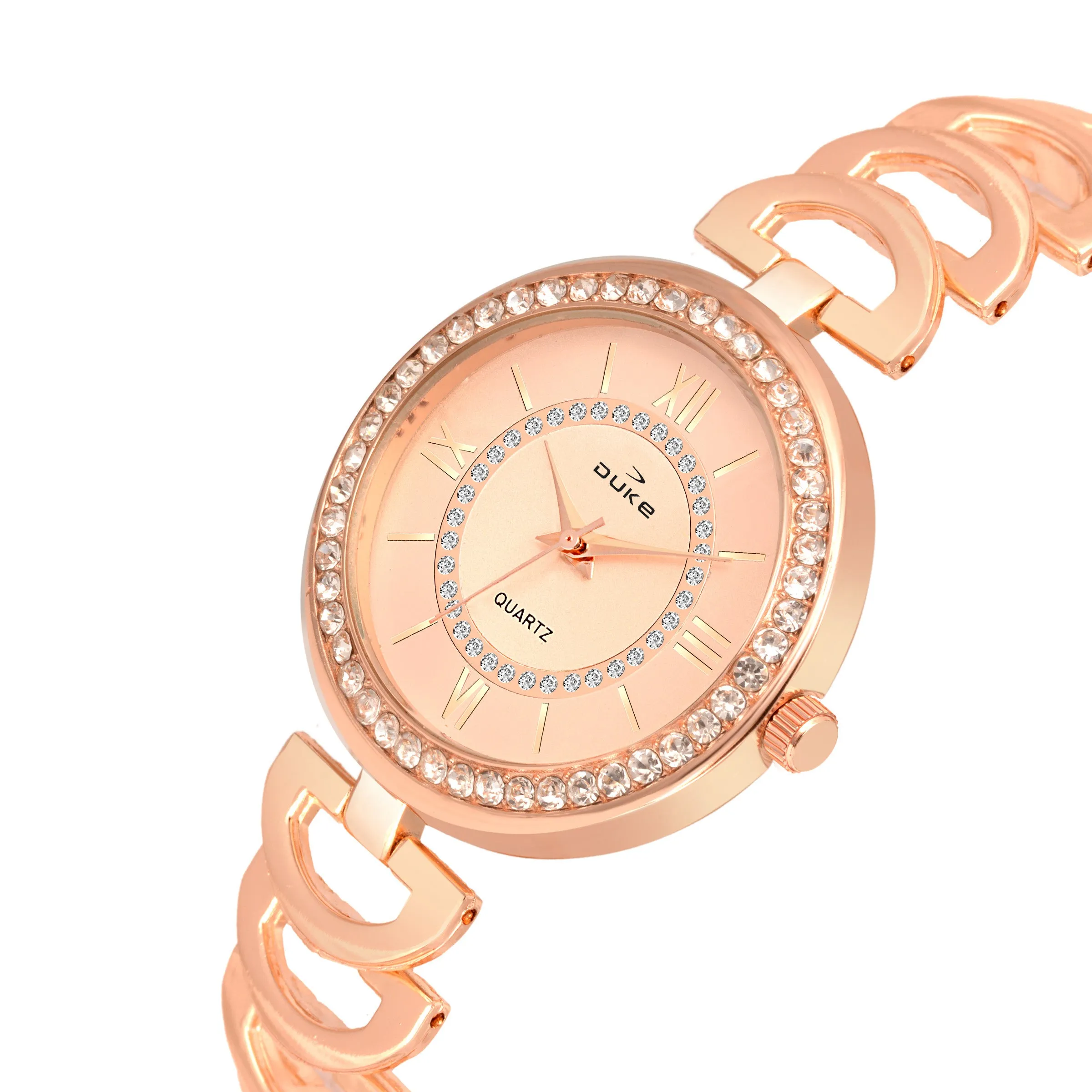 Duke Formal Analogue Women Watch Rose Gold Dial Rose Gold Colored Strap (DK7005RW02C)