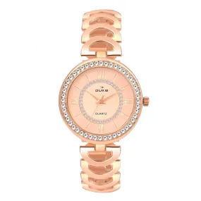 Duke Formal Analogue Women Watch Rose Gold Dial Rose Gold Colored Strap (DK7005RW02C)