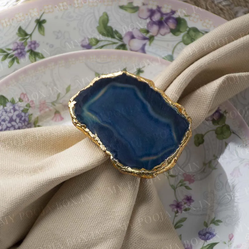 Elegant Agate Napkin Rings